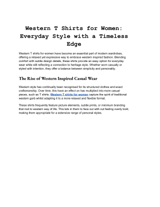 Western T Shirts for Women_ Everyday Style with a Timeless Edge