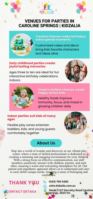 Venues for Parties in Caroline Springs | KidZalia