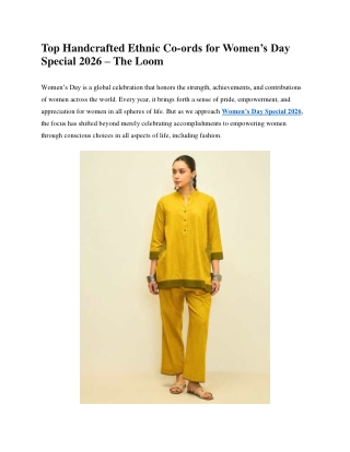 Top Handcrafted Ethnic Co-ords for Festive Special 2026 - The Loom