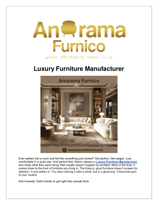 Luxury Furniture Manufacture1