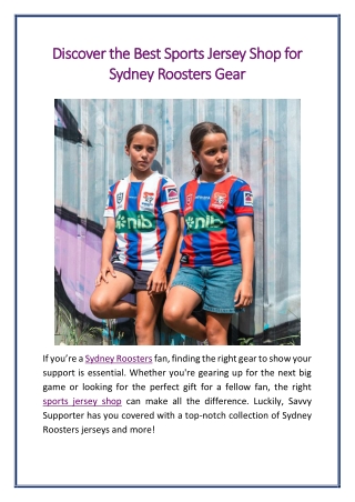 Discover the Best Sports Jersey Shop for Sydney Roosters Gear