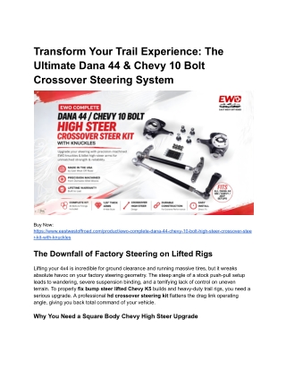 Transform Your Trail Handling _ Dana 44 High Steer Crossover Kit