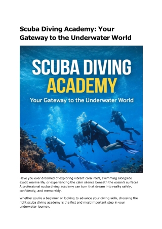 Scuba Diving Academy_ Your Gateway to the Underwater World