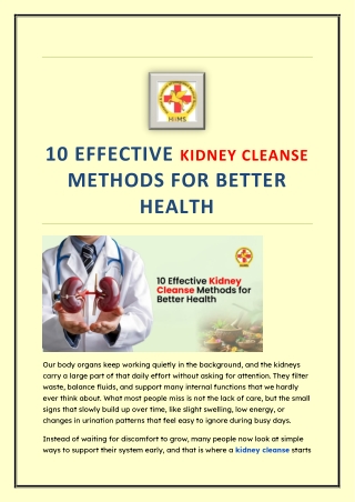 10 Effective Kidney Cleanse Methods for Better Health