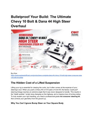 Ultimate Dana 44 & Chevy 10 Bolt Crossover Steering Kit _ EWO