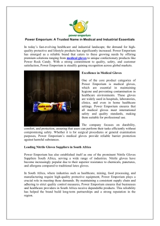 Power Emporium A Trusted Name in Medical and Industrial Essentials