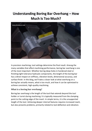 Understanding Boring Bar Overhang How Much Is Too Much