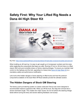 1 Ton Steering Upgrade_ USA Made Dana 44 High Steer Kit