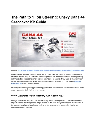 1 Ton Steering Upgrade_ Chevy Dana 44 Crossover Kit