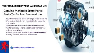 Ultimate Guide to Genuine Mahindra Spare Parts Online