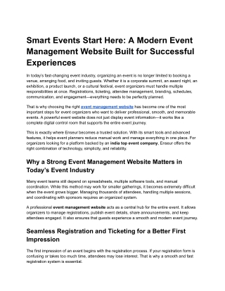 Smart Events Start Here_ A Modern Event Management Website Built for Successful Experiences