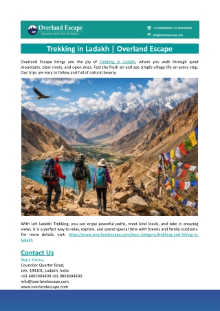 Trekking in Ladakh- Overland Escape