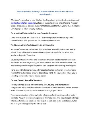 Amish Wood vs Factory Cabinets Which Should You Choose - Amishwerks