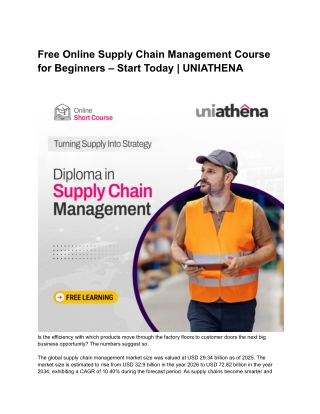 Free Online Supply Chain Management Course for Beginners – Start Today UNIATHENA