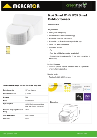IKUU Smart WiFi Outdoor Sensor by Greenhse Technologies