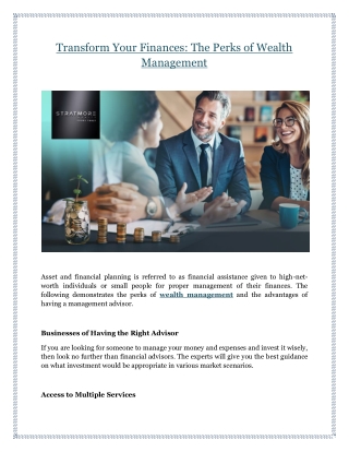 Transform Your Finances: The Perks of Wealth Management