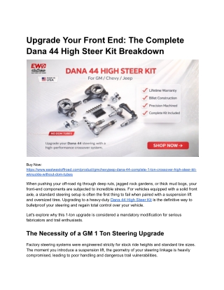Upgrade Your Front End_ Dana 44 High Steer Kit Breakdown