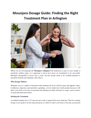 Mounjaro Dosage Guide - Finding the Right Treatment Plan in Arlington