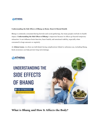 Understanding the Side Effects of Bhang on Brain, Heart & Mental Health