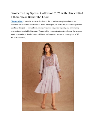 Top Handcrafted Ethnic Wear Brand 2026 The Loom