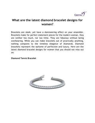 What are the latest diamond bracelet designs for women?