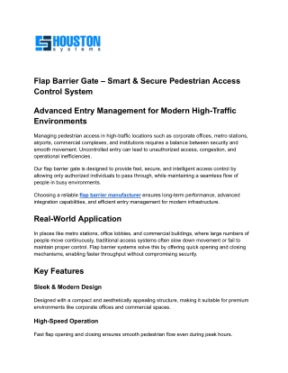 Flap Barrier for Managing Crowd Movement in Commercial Spaces