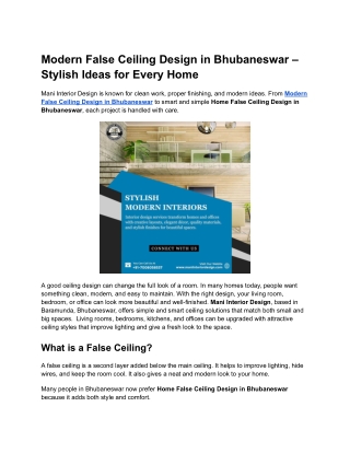 Modern False Ceiling Design in Bhubaneswar – Stylish Ideas for Every Home