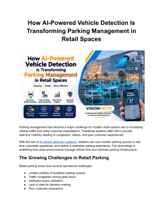 How AI-Powered Vehicle Detection Is Transforming Parking Management in Retail Spaces