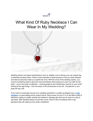 What Kind Of Ruby Necklace I Can Wear In My Wedding_