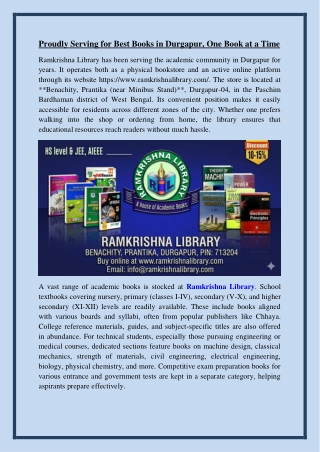 Proudly Serving For Best Books in Durgapur, One Book at a Time