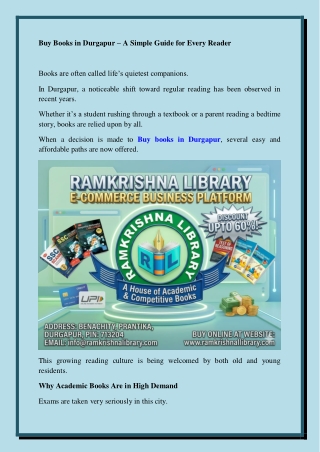 Buy Books in Durgapur – A Simple Guide for Every Reader