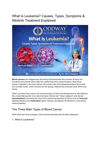 What Is Leukemia_ Causes, Types, Symptoms & Nilotinib Treatment Explained