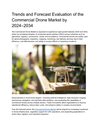 The Commercial Drone Market by 2024–2034