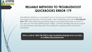 Effective Fixes for QuickBooks Error 179