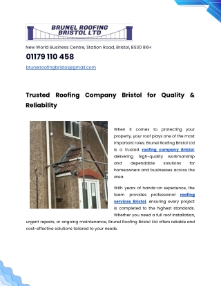 Brunel Roofing Bristol Ltd - PDF Sharing