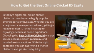 How to Get the Best Online Cricket ID Easily