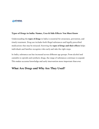 Types of Drugs in India_ Names, Uses & Side Effects You Must Know