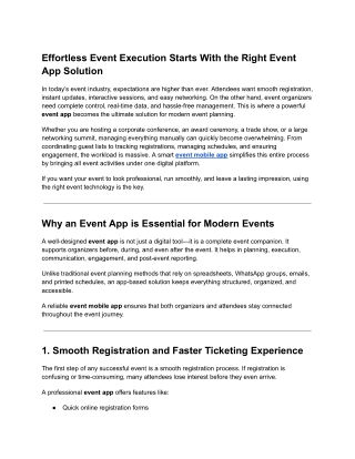 Effortless Event Execution Starts With the Right Event App Solution
