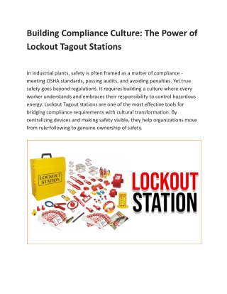 Building Compliance Culture_ The Power of Lockout Tagout Stations