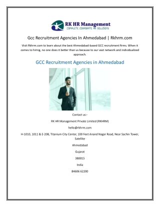 Gcc Recruitment Agencies In Ahmedabad