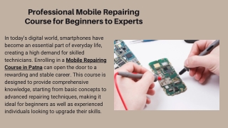 Professional Mobile Repairing Course for Beginners to Experts
