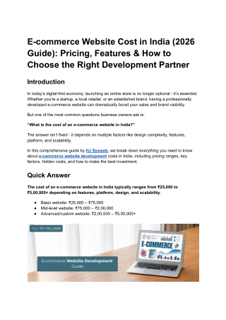 E-commerce Website Cost in India (2026 Guide)_ Pricing, Features & How to Choose the Right Development Partner