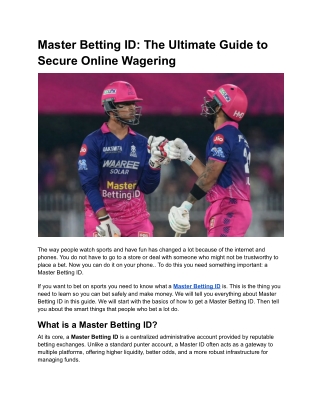 Master Betting ID_ The Ultimate Guide to Secure Online Wagering (1)