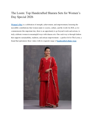 Top Handcrafted Sharara Sets for Women - The Loom
