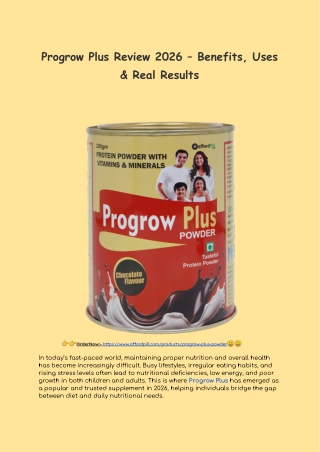 Progrow Plus Review 2026 – Benefits, Uses & Real Results