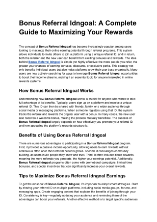 Bonus Referral Idngoal_ A Complete Guide to Maximizing Your Rewards