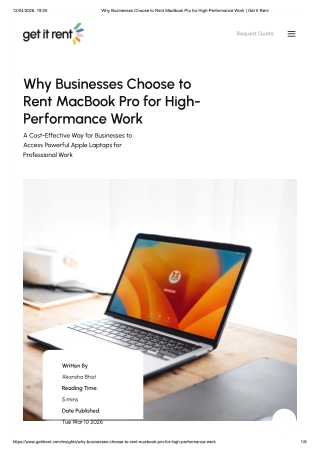 Why MacBook on Rent Is Becoming the Preferred Choice for Professionals