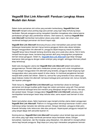 Vegas88 Slot Link Alternatif_ Panduan Lengkap Akses Mudah dan Aman