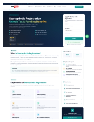 Startup India Registration | Tax Gyani