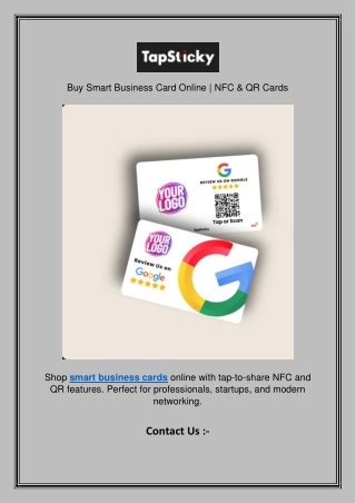 Buy Smart Business Card Online | NFC & QR Cards
